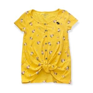 Abercrombie kids ribbed tee in mustard yellow